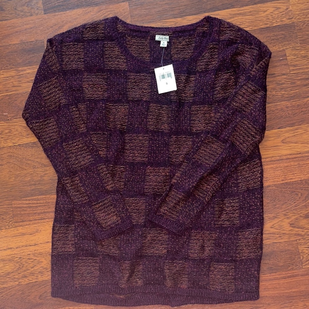Lucky brand maroon checkered sweater